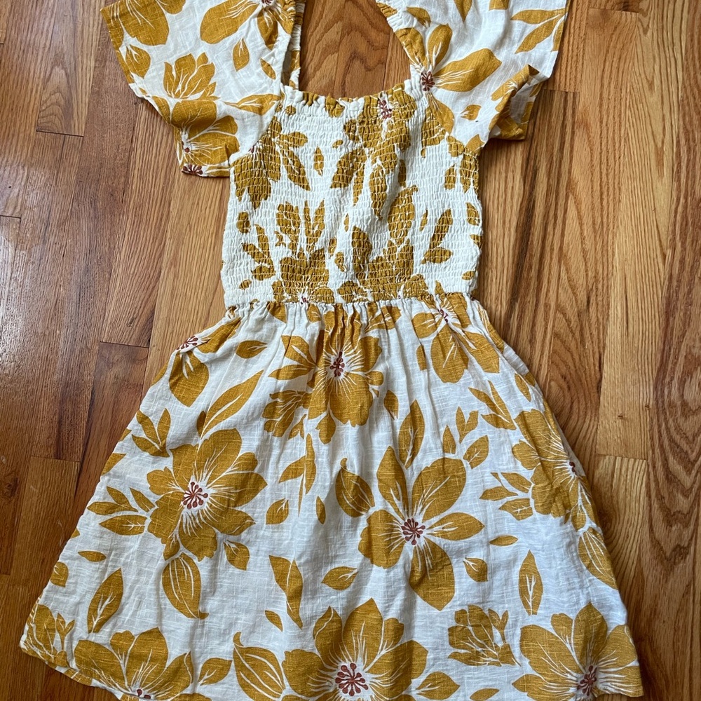 Rip Curl Women's Mini Dress with Yellow Floral Pattern